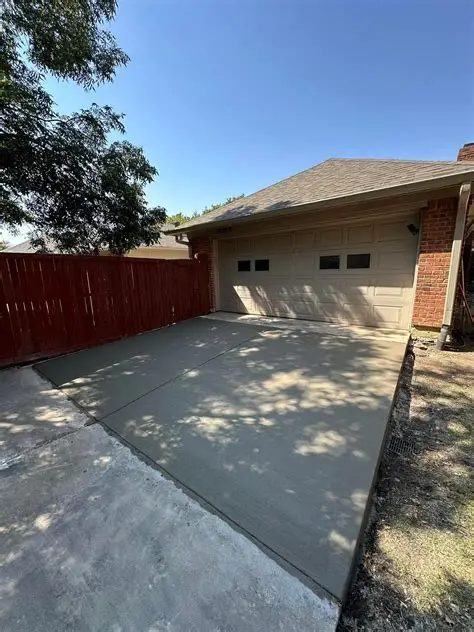 New concrete driveway